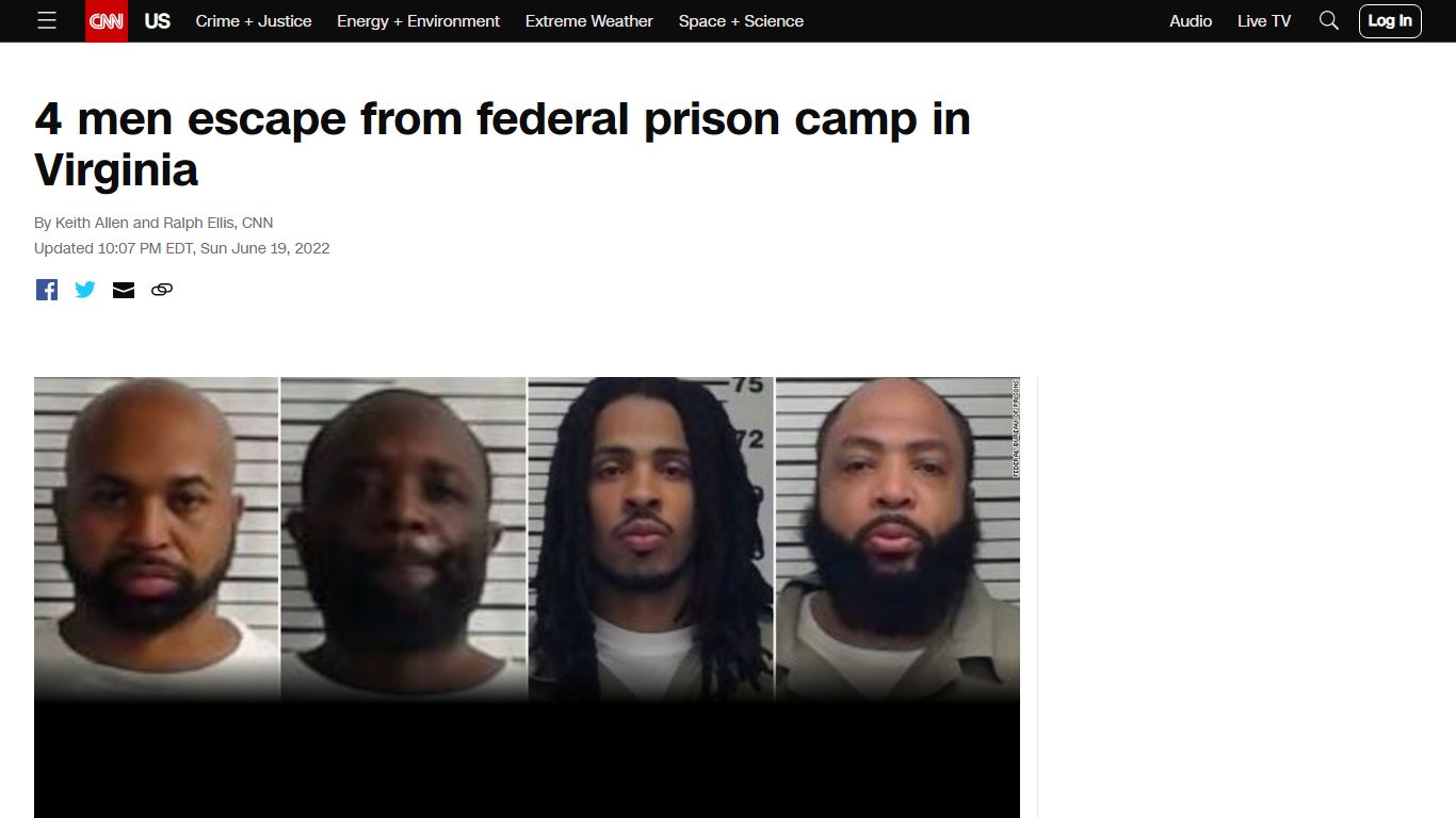 4 men escape from federal prison camp in Virginia - CNN